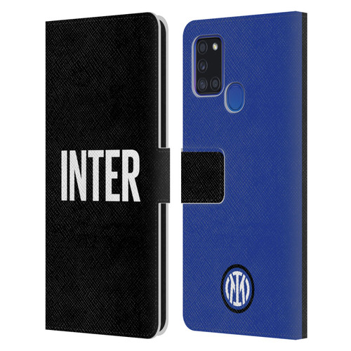 Fc Internazionale Milano Badge Inter Milano Logo Leather Book Wallet Case Cover For Samsung Galaxy A21s (2020)