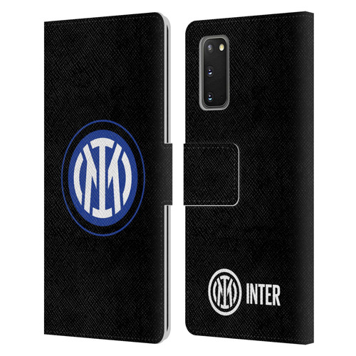 Fc Internazionale Milano Badge Logo On Black Leather Book Wallet Case Cover For Samsung Galaxy S20 / S20 5G