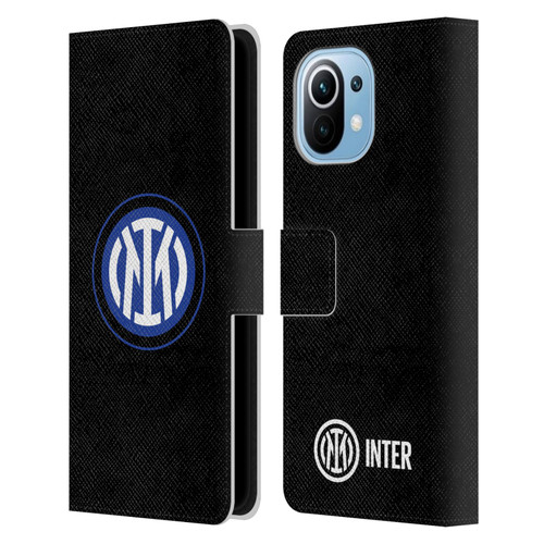 Fc Internazionale Milano Badge Logo On Black Leather Book Wallet Case Cover For Xiaomi Mi 11