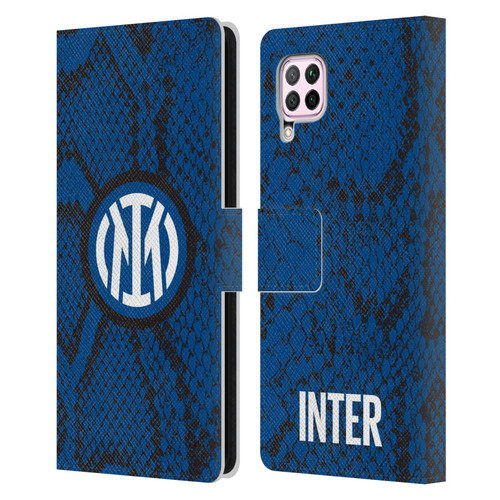 Fc Internazionale Milano Patterns Snake Leather Book Wallet Case Cover For Huawei Nova 6 SE / P40 Lite