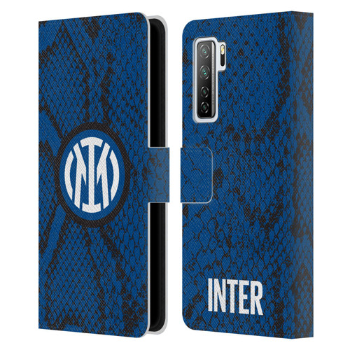 Fc Internazionale Milano Patterns Snake Leather Book Wallet Case Cover For Huawei Nova 7 SE/P40 Lite 5G