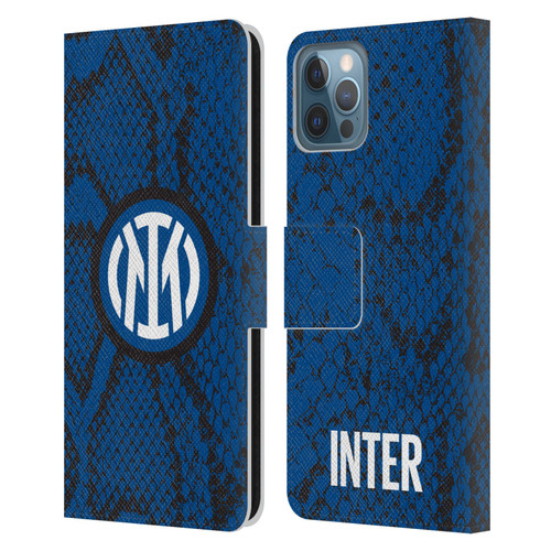 Fc Internazionale Milano Patterns Snake Leather Book Wallet Case Cover For Apple iPhone 12 / iPhone 12 Pro