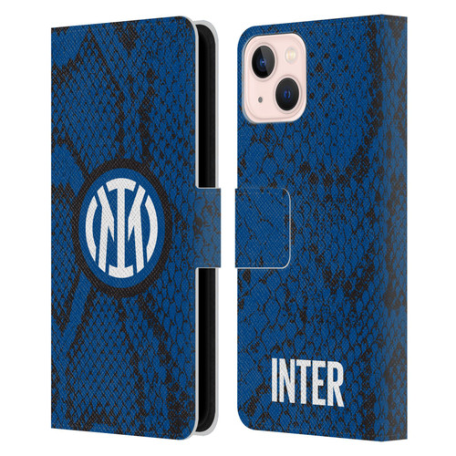 Fc Internazionale Milano Patterns Snake Leather Book Wallet Case Cover For Apple iPhone 13