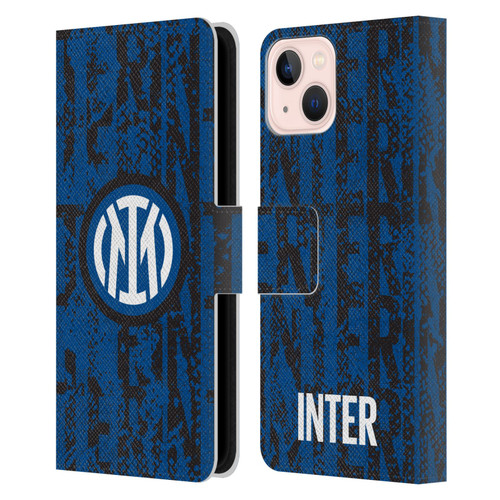 Fc Internazionale Milano Patterns Snake Wordmark Leather Book Wallet Case Cover For Apple iPhone 13