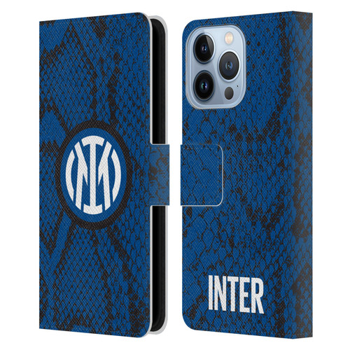 Fc Internazionale Milano Patterns Snake Leather Book Wallet Case Cover For Apple iPhone 13 Pro