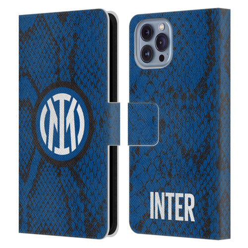 Fc Internazionale Milano Patterns Snake Leather Book Wallet Case Cover For Apple iPhone 14