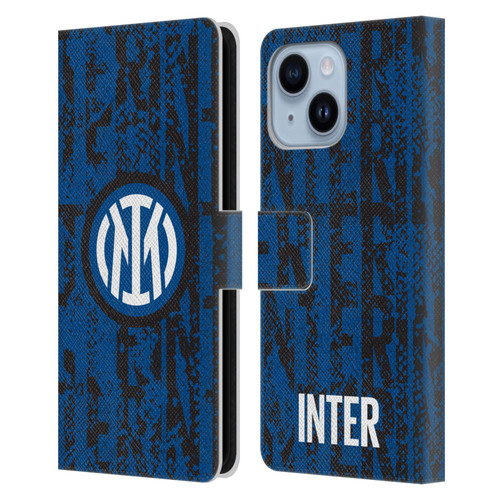 Fc Internazionale Milano Patterns Snake Wordmark Leather Book Wallet Case Cover For Apple iPhone 14 Plus
