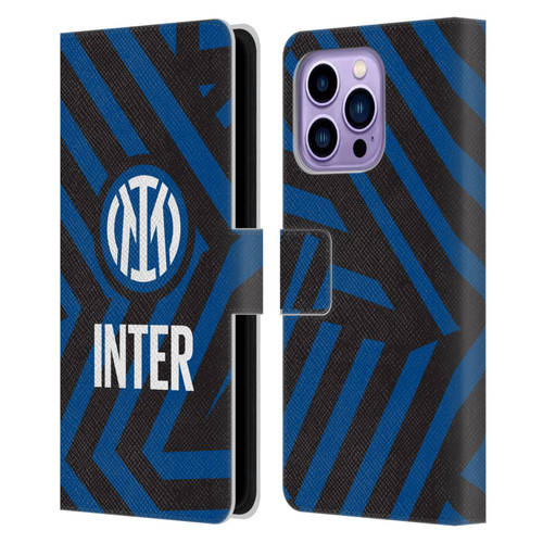 Fc Internazionale Milano Patterns Abstract 1 Leather Book Wallet Case Cover For Apple iPhone 14 Pro Max
