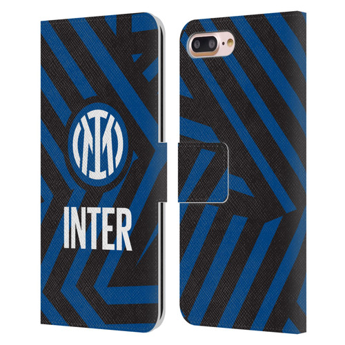 Fc Internazionale Milano Patterns Abstract 1 Leather Book Wallet Case Cover For Apple iPhone 7 Plus / iPhone 8 Plus