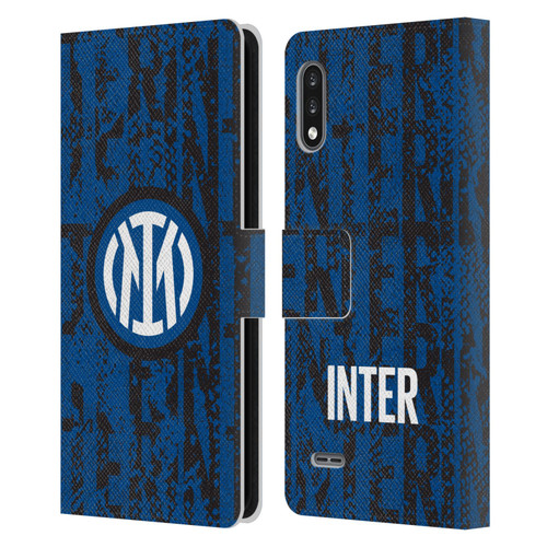Fc Internazionale Milano Patterns Snake Wordmark Leather Book Wallet Case Cover For LG K22