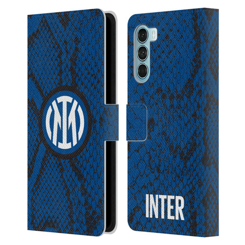 Fc Internazionale Milano Patterns Snake Leather Book Wallet Case Cover For Motorola Edge S30 / Moto G200 5G