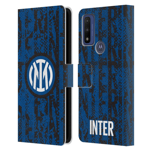 Fc Internazionale Milano Patterns Snake Wordmark Leather Book Wallet Case Cover For Motorola G Pure
