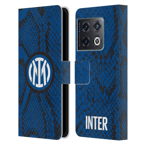 Fc Internazionale Milano Patterns Snake Leather Book Wallet Case Cover For OnePlus 10 Pro