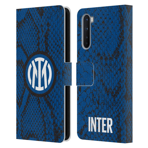 Fc Internazionale Milano Patterns Snake Leather Book Wallet Case Cover For OnePlus Nord 5G