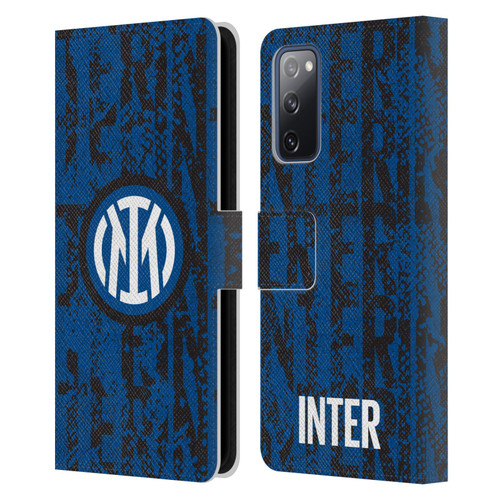 Fc Internazionale Milano Patterns Snake Wordmark Leather Book Wallet Case Cover For Samsung Galaxy S20 FE / 5G