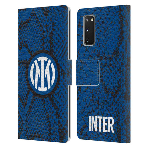 Fc Internazionale Milano Patterns Snake Leather Book Wallet Case Cover For Samsung Galaxy S20 / S20 5G