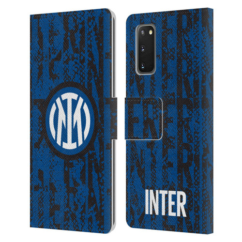 Fc Internazionale Milano Patterns Snake Wordmark Leather Book Wallet Case Cover For Samsung Galaxy S20 / S20 5G