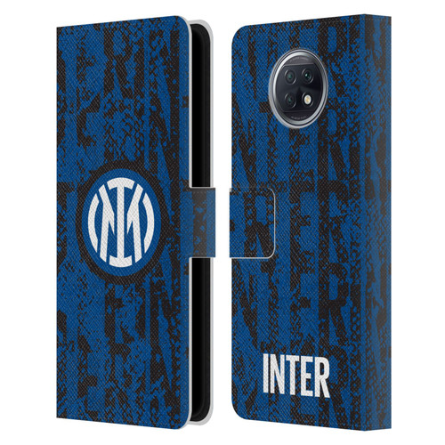 Fc Internazionale Milano Patterns Snake Wordmark Leather Book Wallet Case Cover For Xiaomi Redmi Note 9T 5G