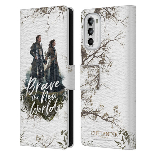 Outlander Composed Graphics Brave The New World Leather Book Wallet Case Cover For Motorola Moto G52