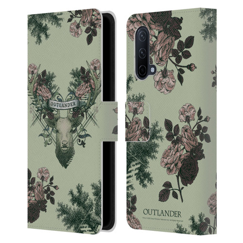 Outlander Composed Graphics Floral Deer Leather Book Wallet Case Cover For OnePlus Nord CE 5G