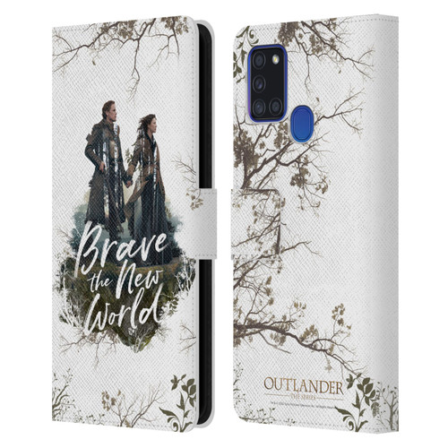 Outlander Composed Graphics Brave The New World Leather Book Wallet Case Cover For Samsung Galaxy A21s (2020)