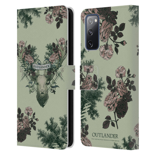 Outlander Composed Graphics Floral Deer Leather Book Wallet Case Cover For Samsung Galaxy S20 FE / 5G