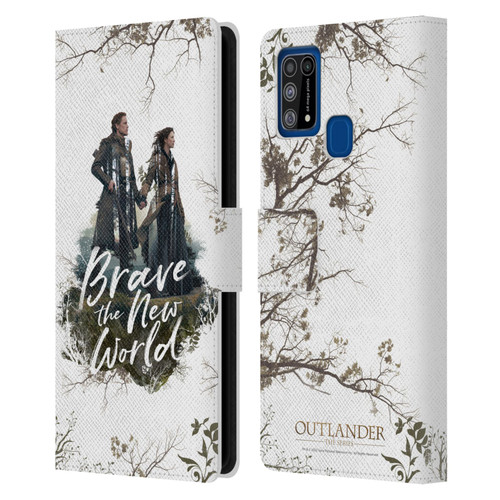 Outlander Composed Graphics Brave The New World Leather Book Wallet Case Cover For Samsung Galaxy M31 (2020)
