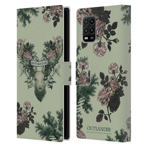 Outlander Composed Graphics Floral Deer Leather Book Wallet Case Cover For Xiaomi Mi 10 Lite 5G