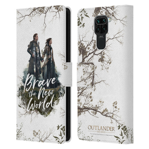 Outlander Composed Graphics Brave The New World Leather Book Wallet Case Cover For Xiaomi Redmi Note 9 / Redmi 10X 4G