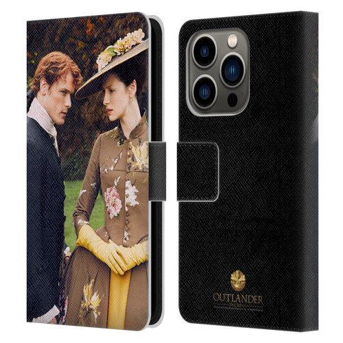 Outlander Characters Jamie And Claire Leather Book Wallet Case Cover For Apple iPhone 14 Pro