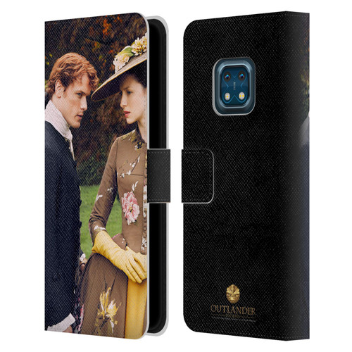 Outlander Characters Jamie And Claire Leather Book Wallet Case Cover For Nokia XR20