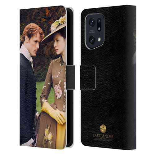 Outlander Characters Jamie And Claire Leather Book Wallet Case Cover For OPPO Find X5
