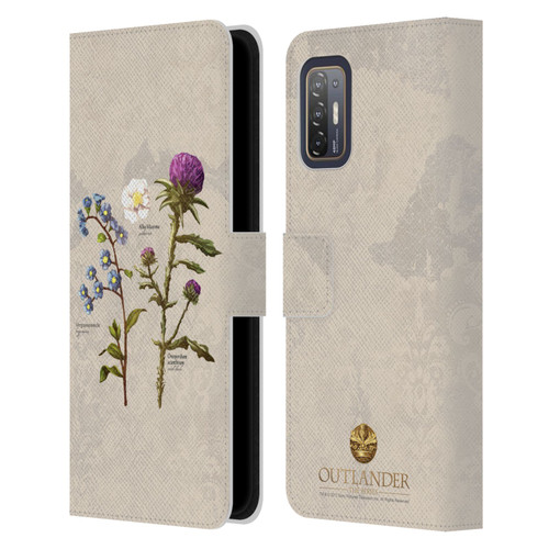 Outlander Graphics Flowers Leather Book Wallet Case Cover For HTC Desire 21 Pro 5G