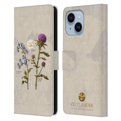 Outlander Graphics Flowers Leather Book Wallet Case Cover For Apple iPhone 14 Plus