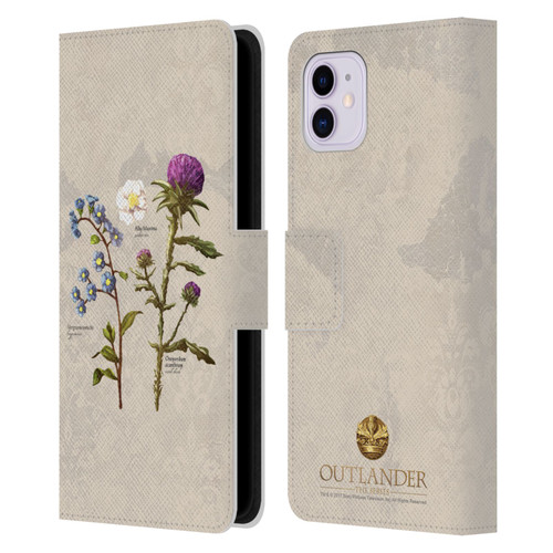 Outlander Graphics Flowers Leather Book Wallet Case Cover For Apple iPhone 11