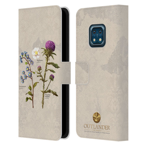 Outlander Graphics Flowers Leather Book Wallet Case Cover For Nokia XR20