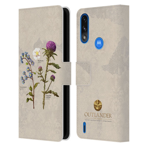 Outlander Graphics Flowers Leather Book Wallet Case Cover For Motorola Moto E7 Power / Moto E7i Power