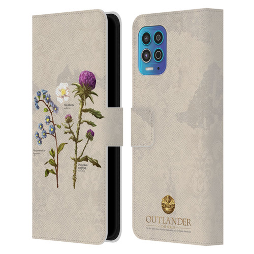 Outlander Graphics Flowers Leather Book Wallet Case Cover For Motorola Moto G100