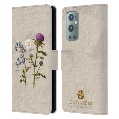 Outlander Graphics Flowers Leather Book Wallet Case Cover For OnePlus 9