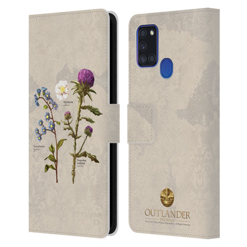 Outlander Graphics Flowers Leather Book Wallet Case Cover For Samsung Galaxy A21s (2020)