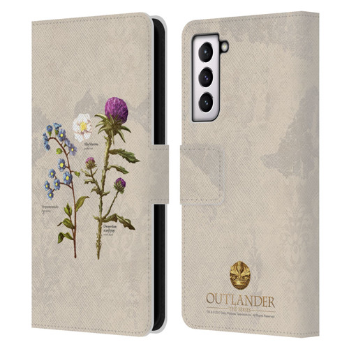 Outlander Graphics Flowers Leather Book Wallet Case Cover For Samsung Galaxy S21 5G