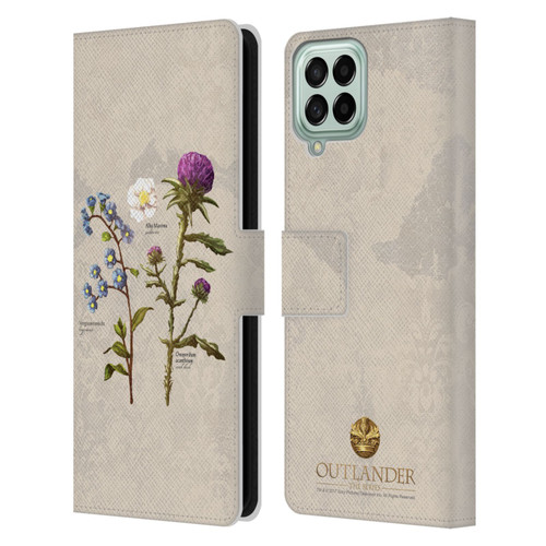Outlander Graphics Flowers Leather Book Wallet Case Cover For Samsung Galaxy M53 (2022)