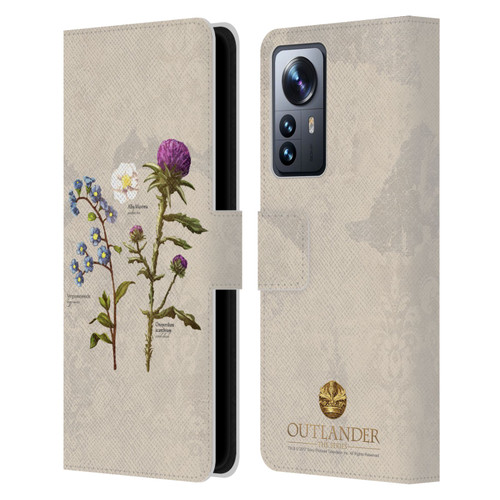 Outlander Graphics Flowers Leather Book Wallet Case Cover For Xiaomi 12 Pro