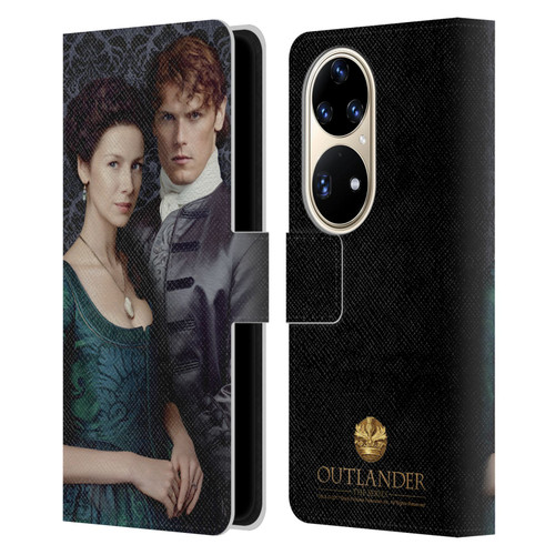 Outlander Portraits Claire & Jamie Leather Book Wallet Case Cover For Huawei P50 Pro