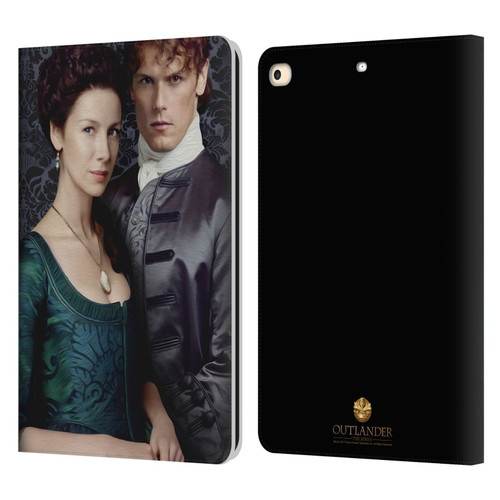 Outlander Portraits Claire & Jamie Leather Book Wallet Case Cover For Apple iPad 9.7 2017 / iPad 9.7 2018
