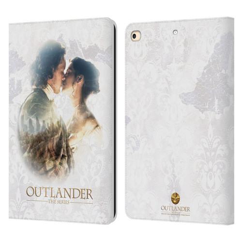 Outlander Portraits Claire & Jamie Kiss Leather Book Wallet Case Cover For Apple iPad 9.7 2017 / iPad 9.7 2018