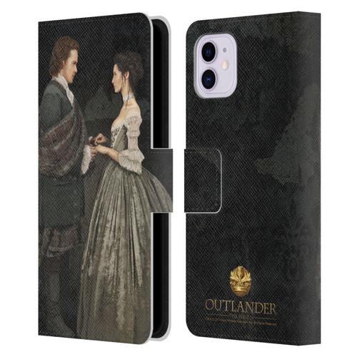 Outlander Portraits Claire & Jamie Painting Leather Book Wallet Case Cover For Apple iPhone 11