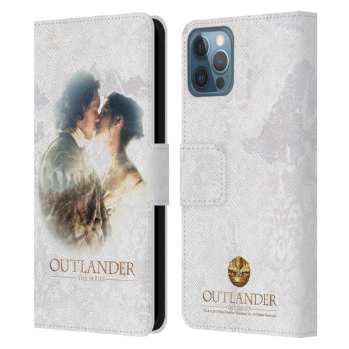 Outlander Portraits Claire & Jamie Kiss Leather Book Wallet Case Cover For Apple iPhone 12 / iPhone 12 Pro
