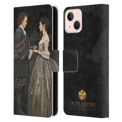 Outlander Portraits Claire & Jamie Painting Leather Book Wallet Case Cover For Apple iPhone 13