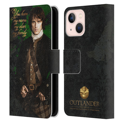 Outlander Portraits Jamie Leather Book Wallet Case Cover For Apple iPhone 13 Mini